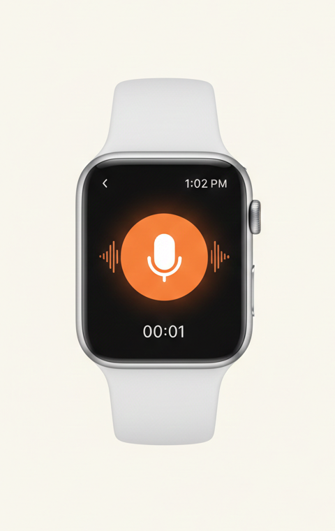 Smartwatch mic for quick logging